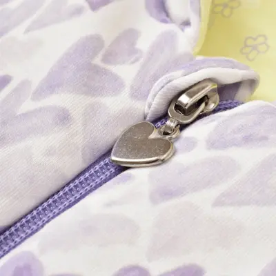 Bibaby Kız Organik Yelek Kapüşonlu Love You Baby Yellow Lavander - 18