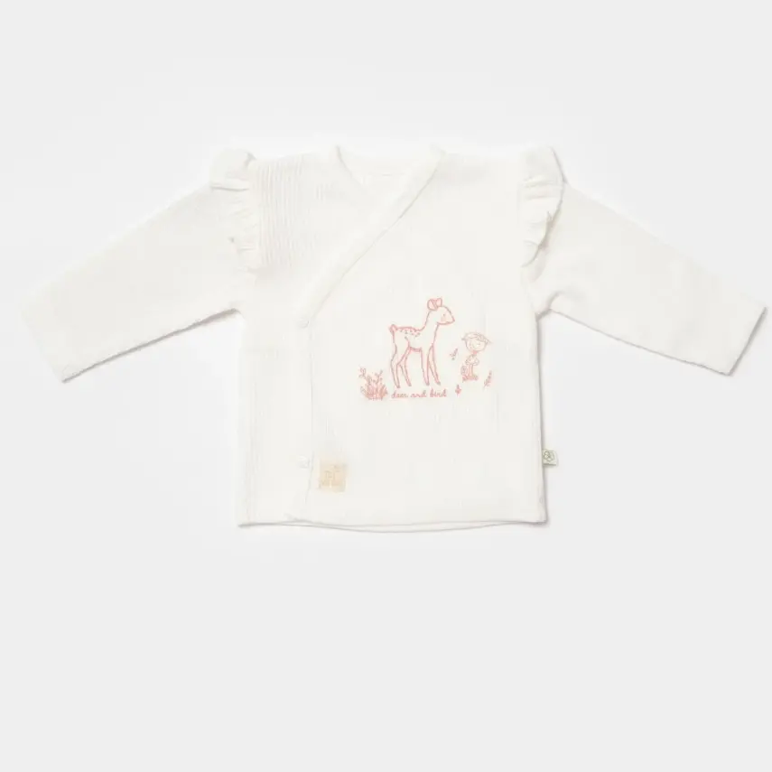 Bibaby Kız Organik Zıbın Takımı 3lü Waffle Deer And Bird Ekru - Rose - 2