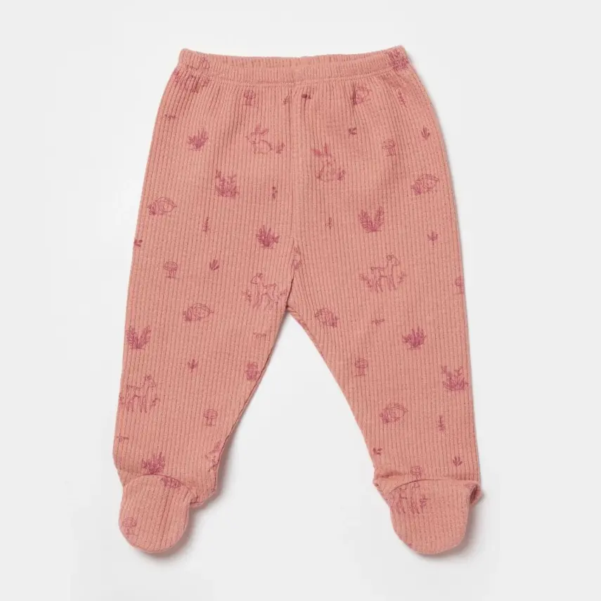 Bibaby Kız Organik Zıbın Takımı 3lü Waffle Deer And Bird Ekru - Rose - 6