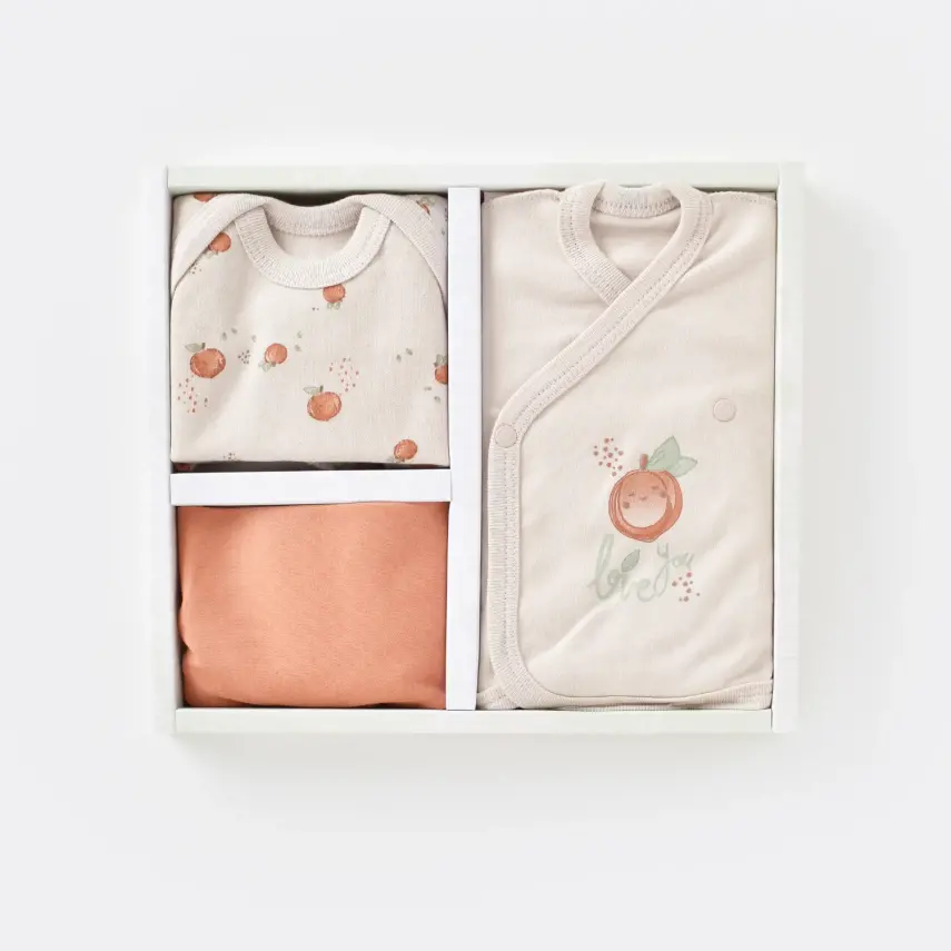 Bibaby Kız Organik Zıbın Takımı Summer Fruit Prematüre Light Cream Caramel - 8