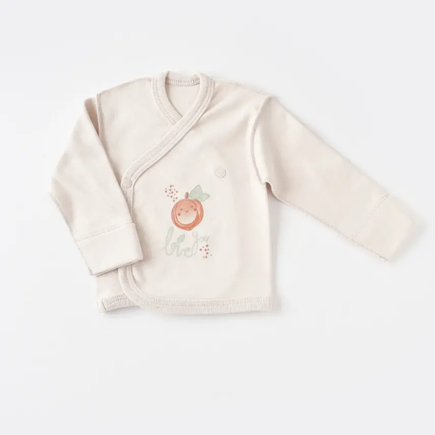 Bibaby Kız Organik Zıbın Takımı Summer Fruit Prematüre Light Cream Caramel - 2