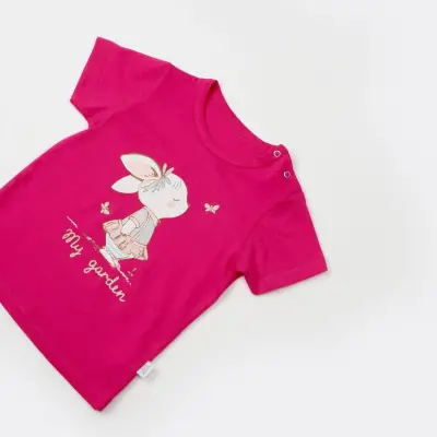 Bibaby Kız T-Shirt Bimini My Garden Fuşya - 4