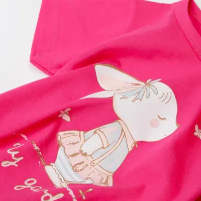 Bibaby Kız T-Shirt Bimini My Garden Fuşya - 3