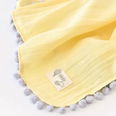 Bibaby Müslin Puset Örtüsü Sarı - 5