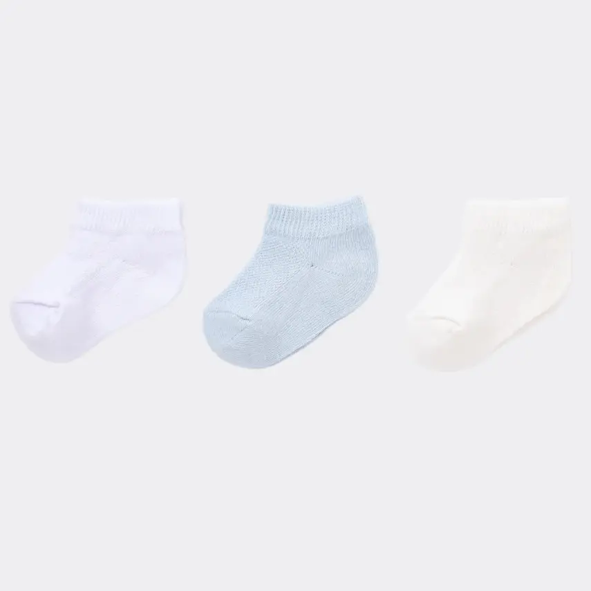 Bibaby Organik Çorap Soket 3lü Summer Mavi - 3