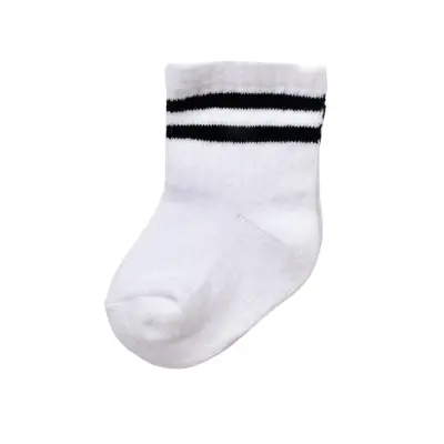Bibaby Organik Çorap Soket Çizgili Beyaz