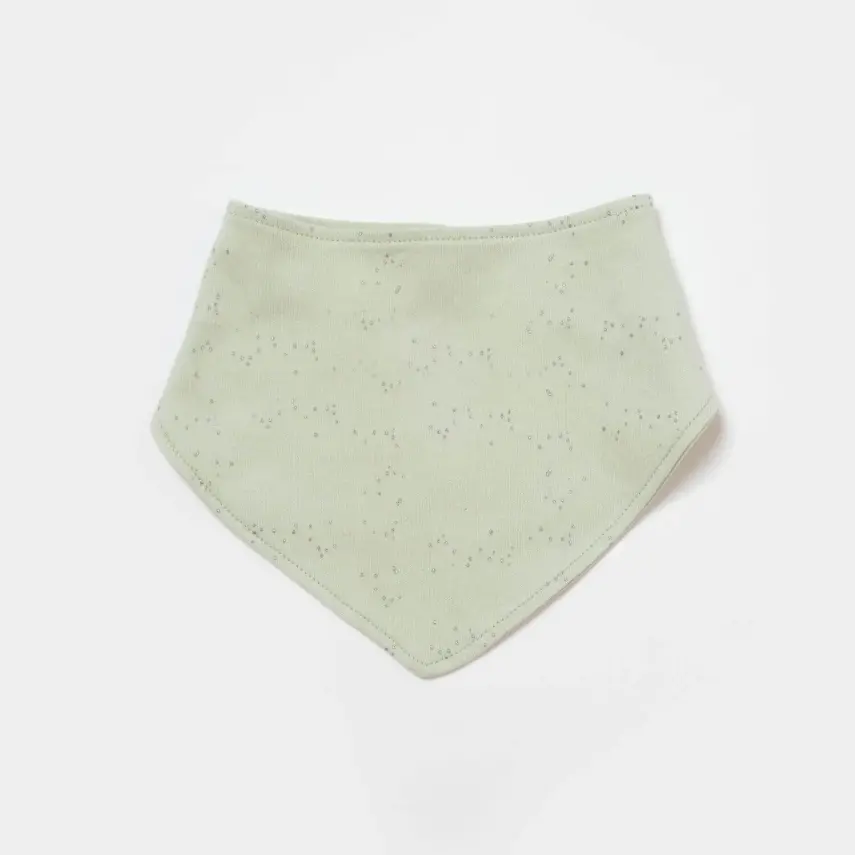 Bibaby Organik Fular Önlük 2li  Tiny Birds Ekru - Yeşil - 4