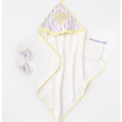 Bibaby Organik Havlu Takımı Love You Baby Yellow Lavender - 9