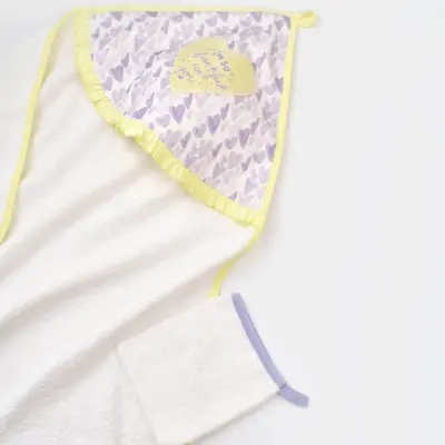 Bibaby Organik Havlu Takımı Love You Baby Yellow Lavender - 4