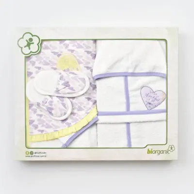 Bibaby Organik Havlu Takımı Love You Baby Yellow Lavender - 8