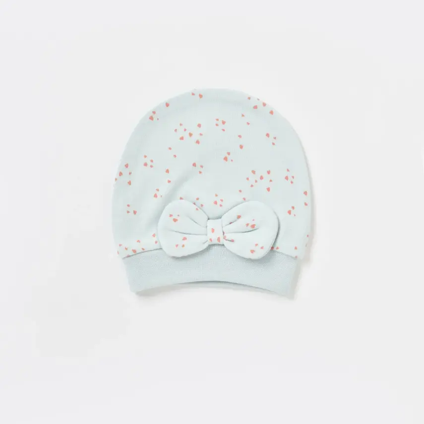 Bibaby Organik Şapka 2li Pretty Ears Bunny Mint - Ekru - 2