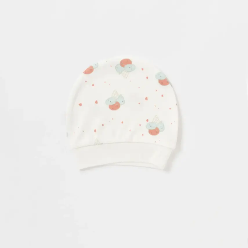 Bibaby Organik Şapka 2li Pretty Ears Bunny Mint - Ekru - 3