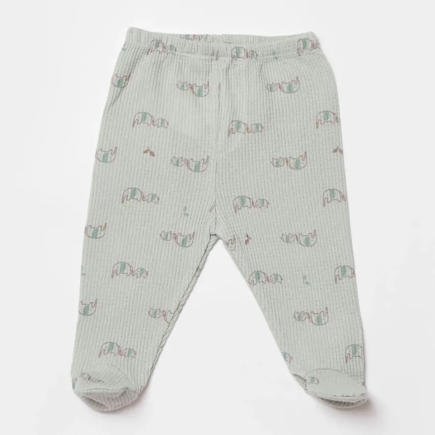 Bibaby Organik Zıbın Takımı 3lü Waffle I Love My Mama Bej - Mint - 6