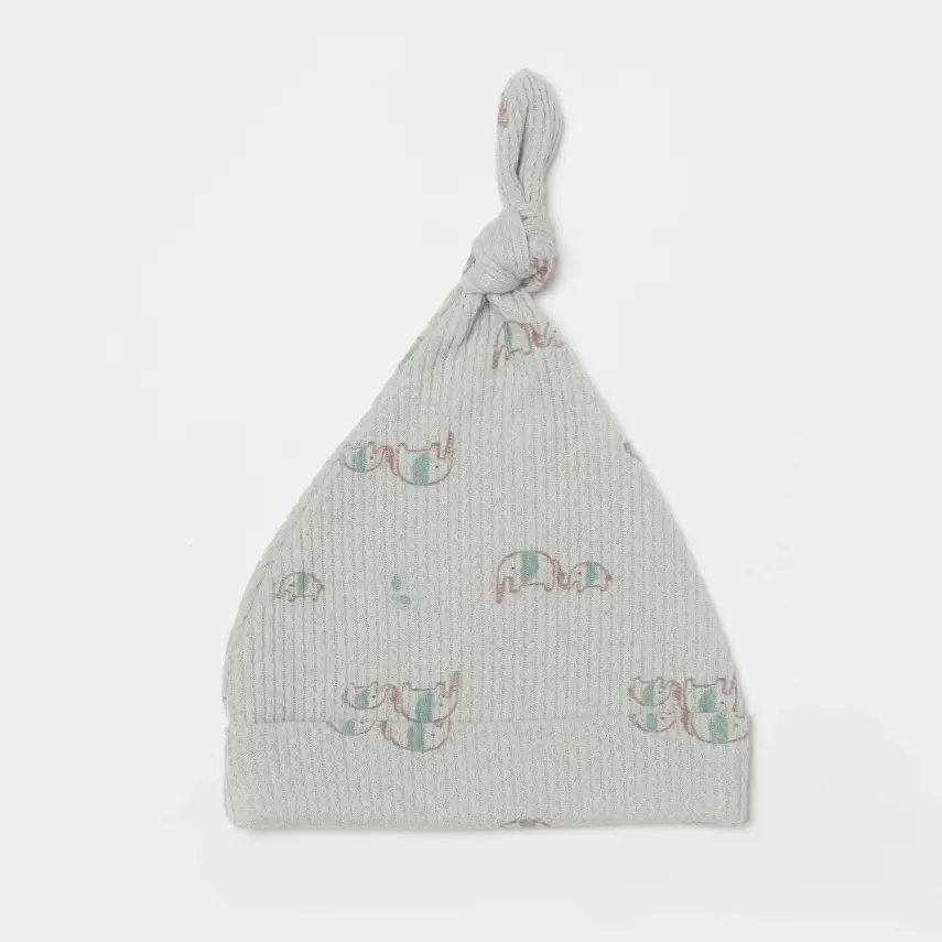 Bibaby Organik Zıbın Takımı 3lü Waffle I Love My Mama Bej - Mint - 3