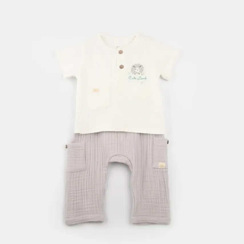 Bibaby Unisex 2li Takım Lamb Friends Gri - 1