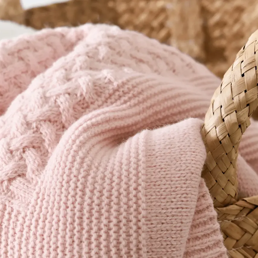 Bibaby Unisex Battaniye Triko Elegance Pembe - 12