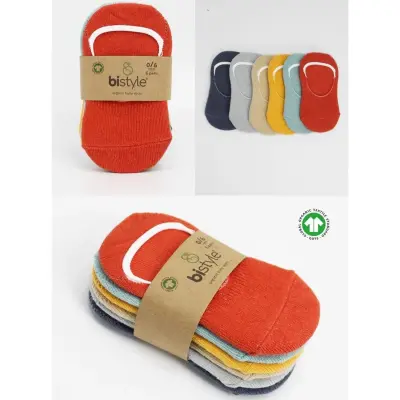 Bibaby Unisex Çorap Babet Silikonlu Bistyle 6lı Kiremit - 3