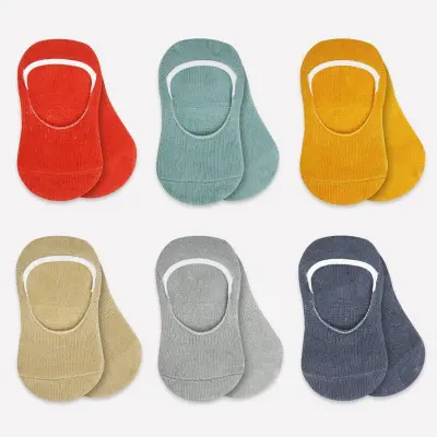 Bibaby Unisex Çorap Babet Silikonlu Bistyle 6lı Kiremit