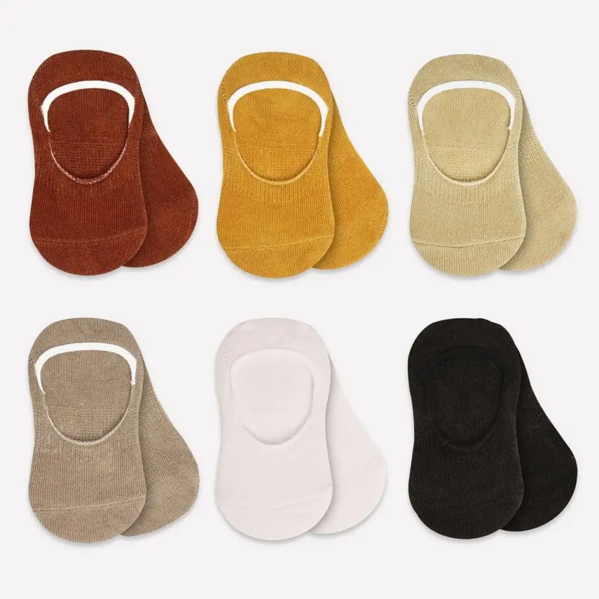 Bibaby Unisex Çorap Babet Silikonlu Bistyle 6lı Toprak - 8