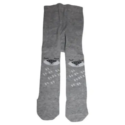 Bibaby Unisex Çorap Külotlu Desenli Gri - Ayı - 2