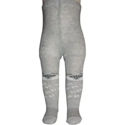 Bibaby Unisex Çorap Külotlu Desenli Gri - Ayı - 3