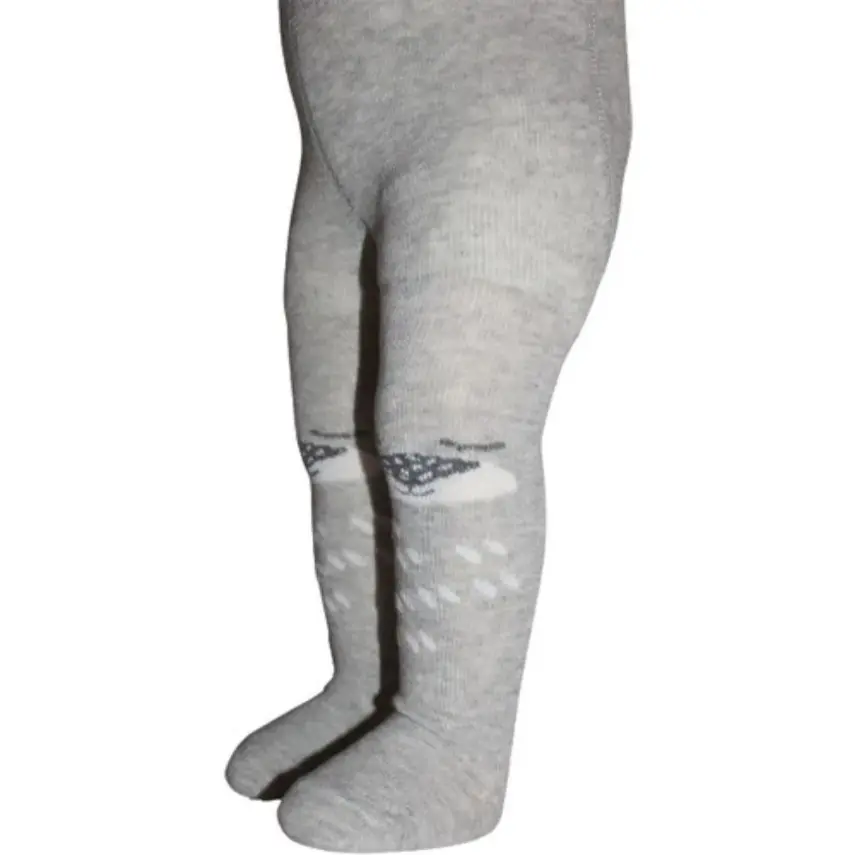 Bibaby Unisex Çorap Külotlu Desenli Gri - Ayı - 4