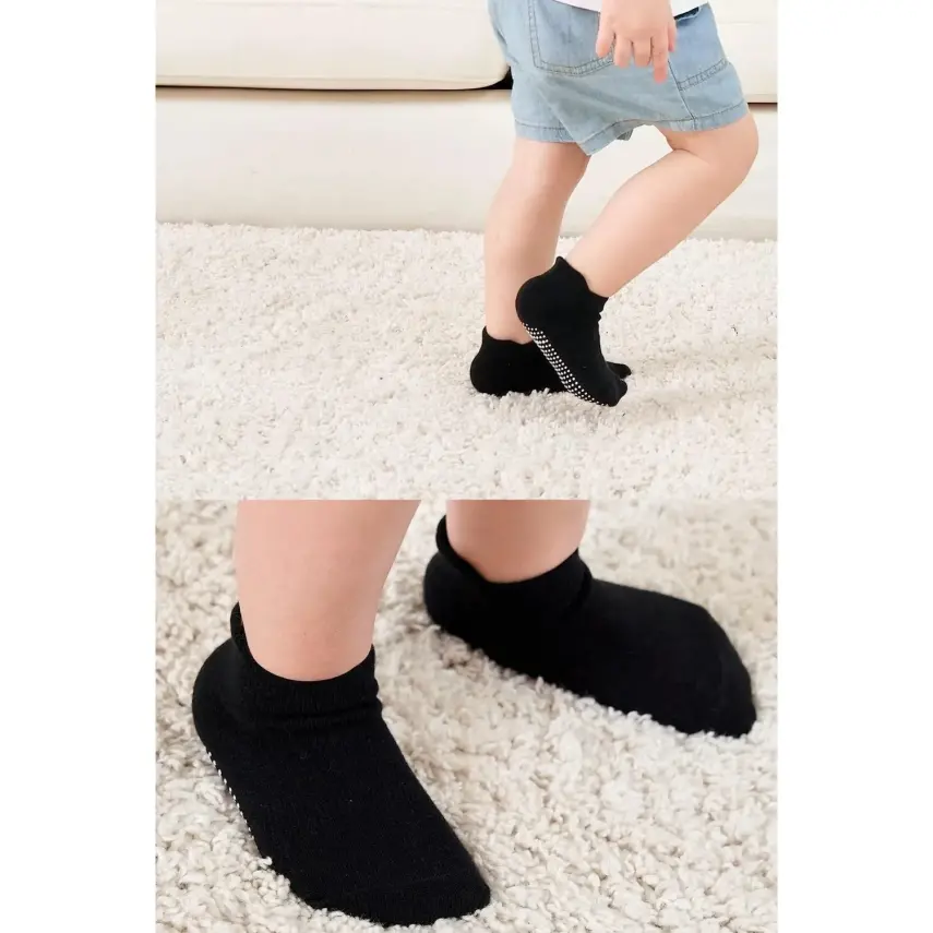 Bibaby Unisex Çorap Sneakers Bistyle 6lı Kaymaz Penye Gri - 5