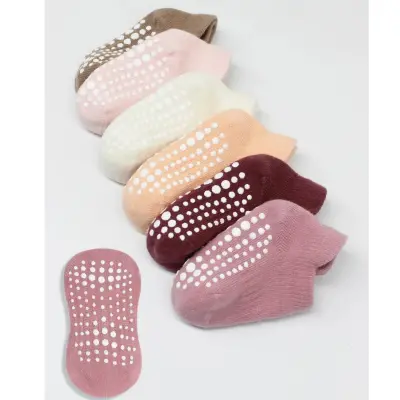 Bibaby Unisex Çorap Sneakers Bistyle 6lı Kaymaz Penye Gül Kurusu - 14
