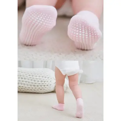 Bibaby Unisex Çorap Sneakers Bistyle 6lı Kaymaz Penye Gül Kurusu - 5