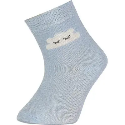 Bibaby Unisex Çorap Soket 2li Desenli Bamboo Taş - Mavi - 2