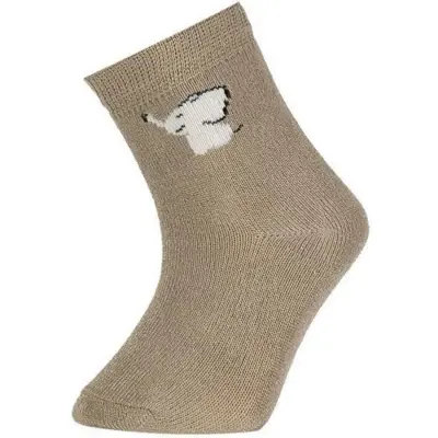 Bibaby Unisex Çorap Soket 2li Desenli Bamboo Taş - Mavi - 6