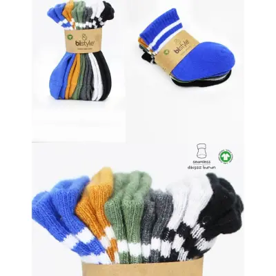 Bibaby Unisex Çorap Soket Bistyle 6lı Penye Çemberli Haki - 5