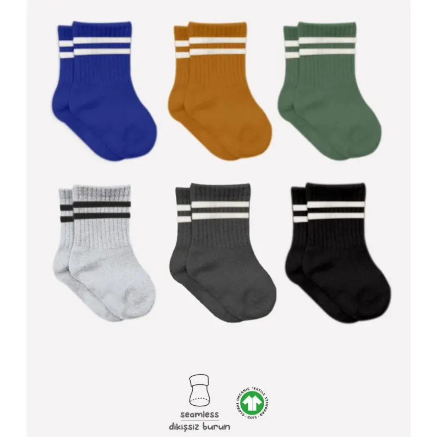 Bibaby Unisex Çorap Soket Bistyle 6lı Penye Çemberli Haki - 2