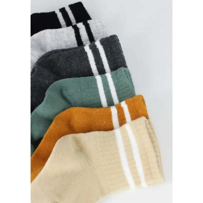 Bibaby Unisex Çorap Soket Bistyle 6lı Penye Çemberli Hardal - 4