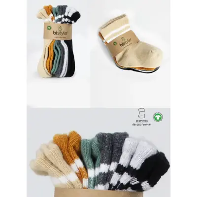 Bibaby Unisex Çorap Soket Bistyle 6lı Penye Çemberli Hardal - 2