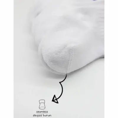 Bibaby Unisex Çorap Soket Bistyle 6lı Penye Çemberli Kırmızı - Beyaz - 4