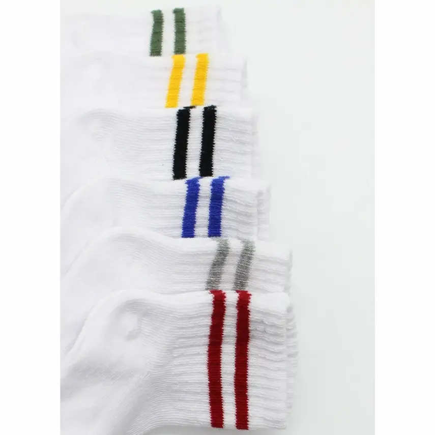 Bibaby Unisex Çorap Soket Bistyle 6lı Penye Çemberli Kırmızı - Beyaz - 8