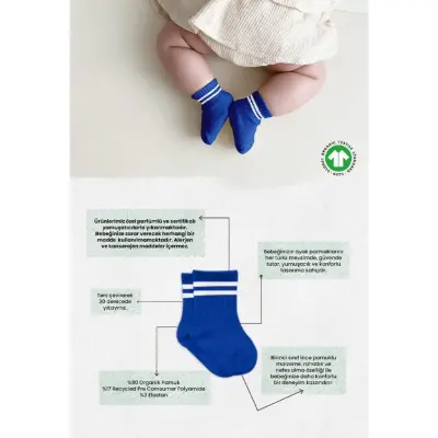 Bibaby Unisex Çorap Soket Bistyle 6lı Penye Çemberli Sarı - 4