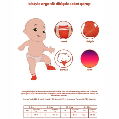 Bibaby Unisex Çorap Soket Bistyle 6lı Penye Çemberli Siyah - Beyaz - 4