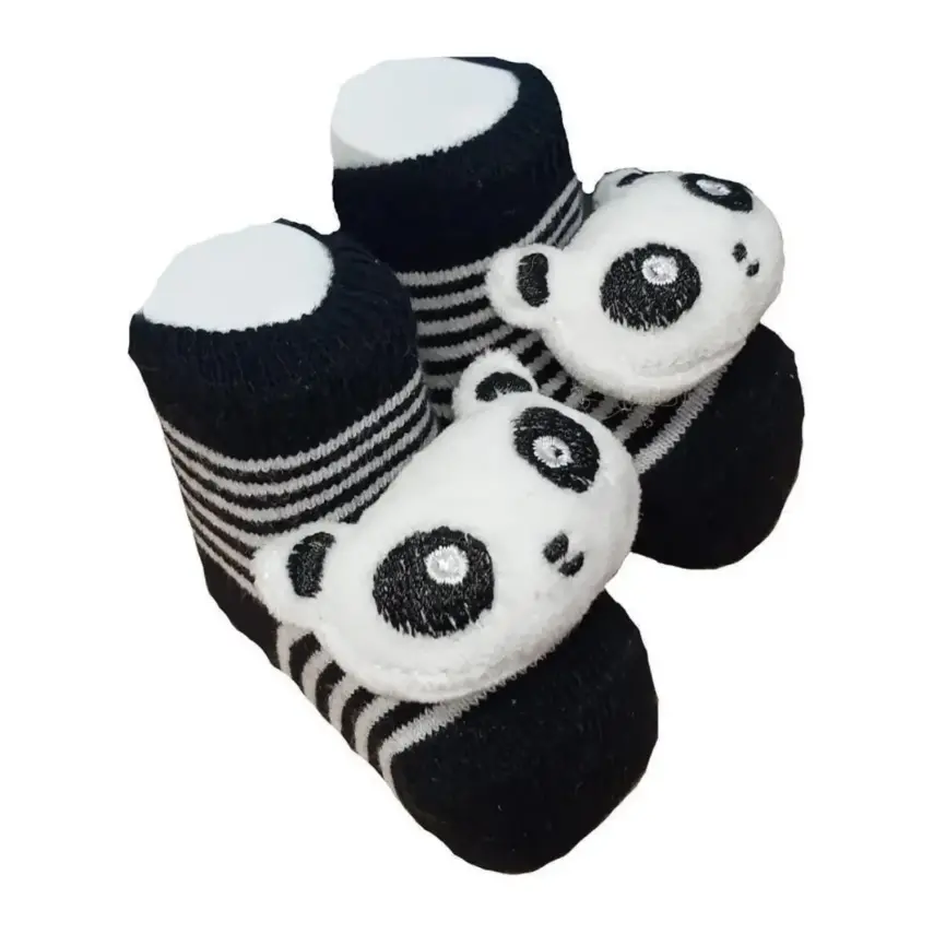Bibaby Unisex Çorap Soket Çıngıraklı Panda - 1