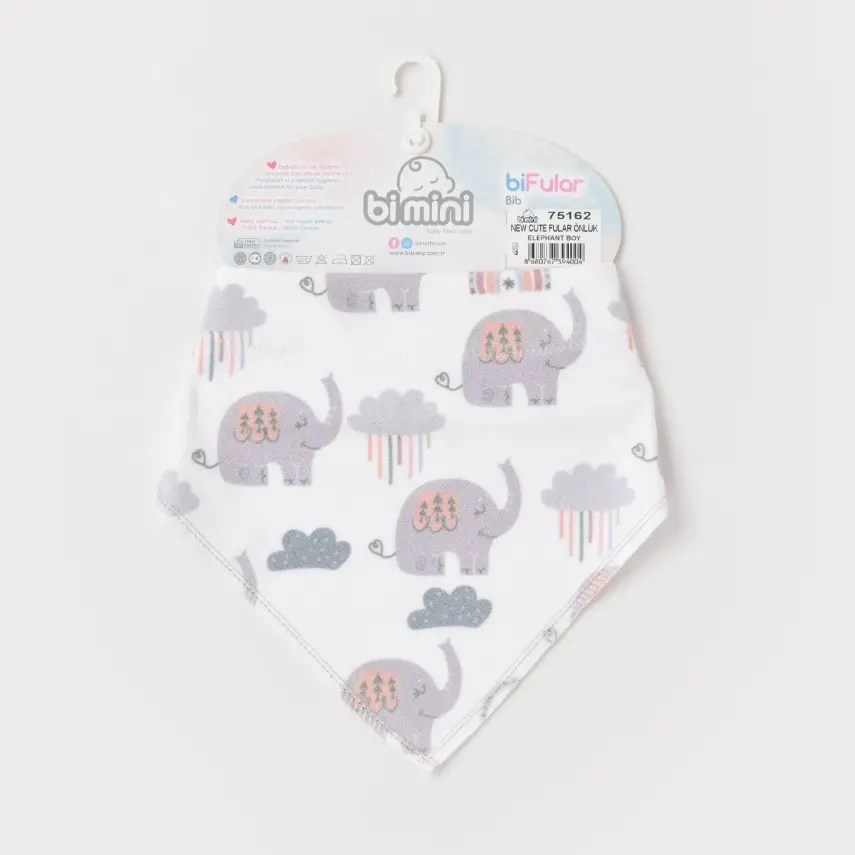 Bibaby Unisex Fular Önlük Bimini New Cute Elephant Boy - 2