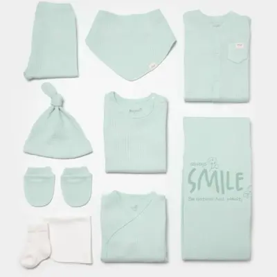 Bibaby Unisex Hastane Çıkışı 10lu Biorganik Waffle Smile Mint