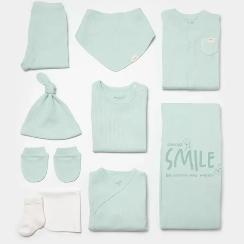 Bibaby Unisex Hastane Çıkışı 10lu Biorganik Waffle Smile Mint - 1