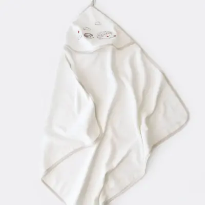 Bibaby Unisex Havlu Takımı Müslin Bambu Clouds Are Happy Bej (1)