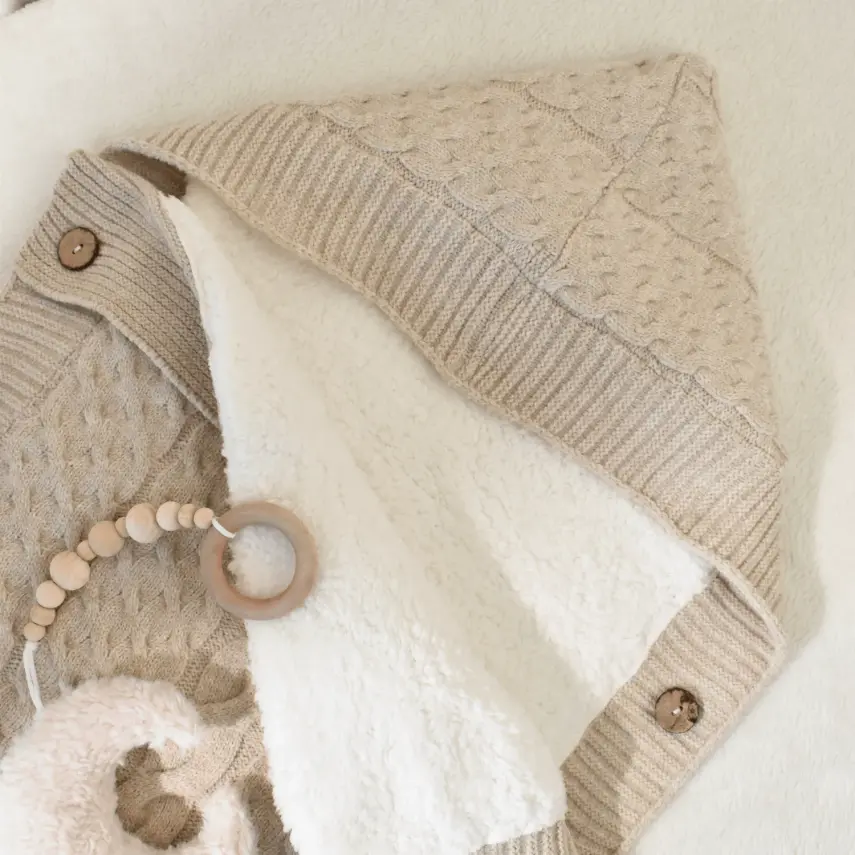 Bibaby Unisex Kundak Zincir Triko Bej - 4