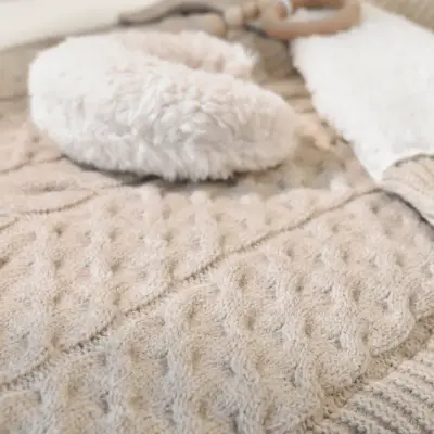 Bibaby Unisex Kundak Zincir Triko Bej - 11