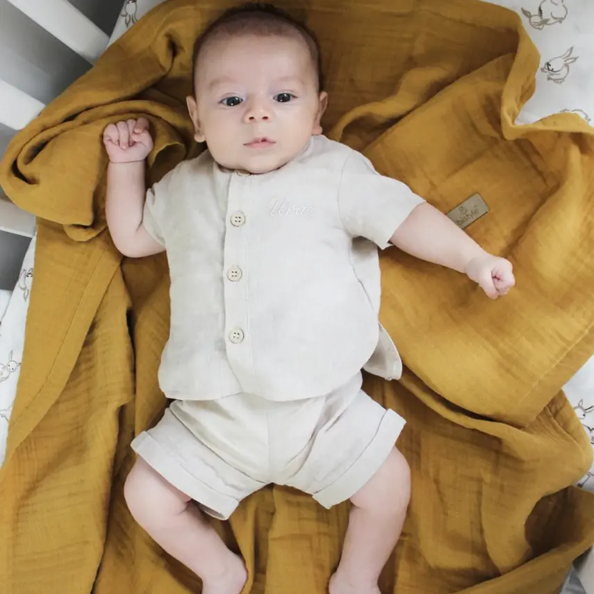 Bibaby Unisex Müslin Örtü Bistyle Hardal - 3