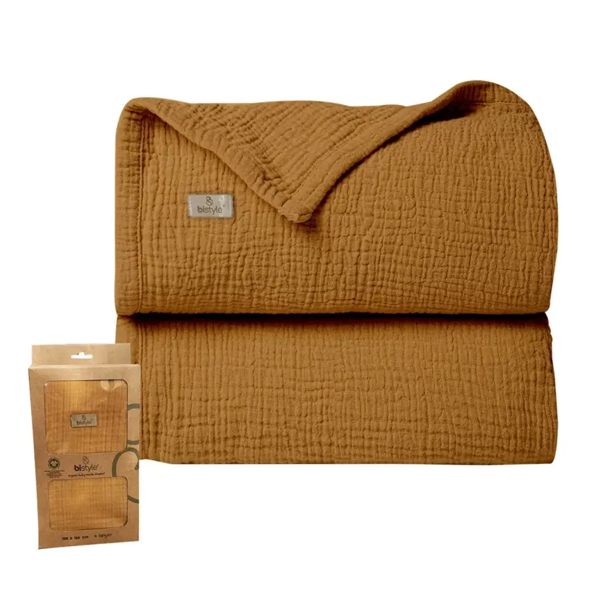 Bibaby Unisex Müslin Örtü Bistyle Hardal - 1