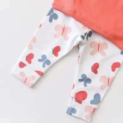 Bibaby Unisex Organik 2li Takım Wild Flowers Coral (1)