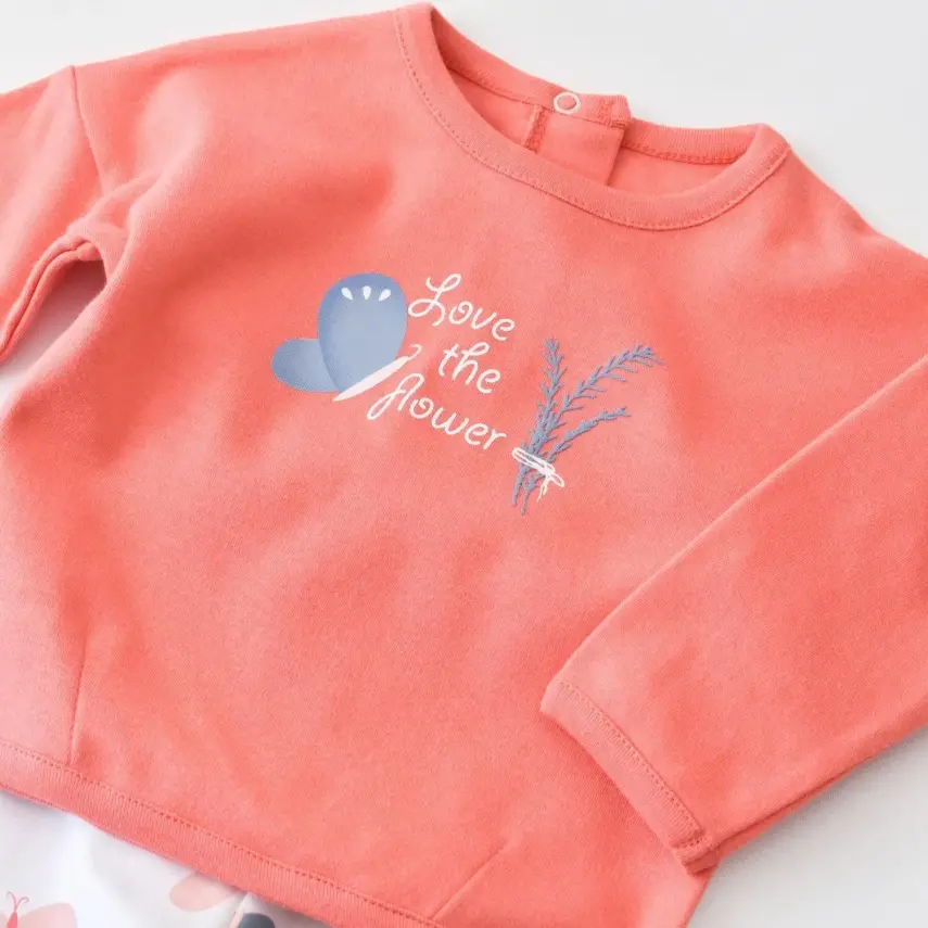 Bibaby Unisex Organik 2li Takım Wild Flowers Coral - 5